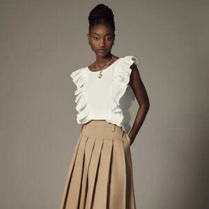 Maeve Sleeveless Ruffle-Border Top